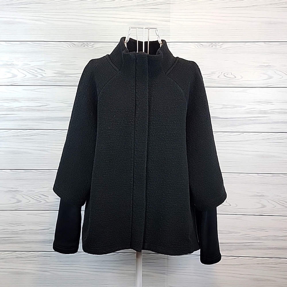 Bundle 5 Items For $25! Black Women's Textured Zip-Front Sweater Jacket